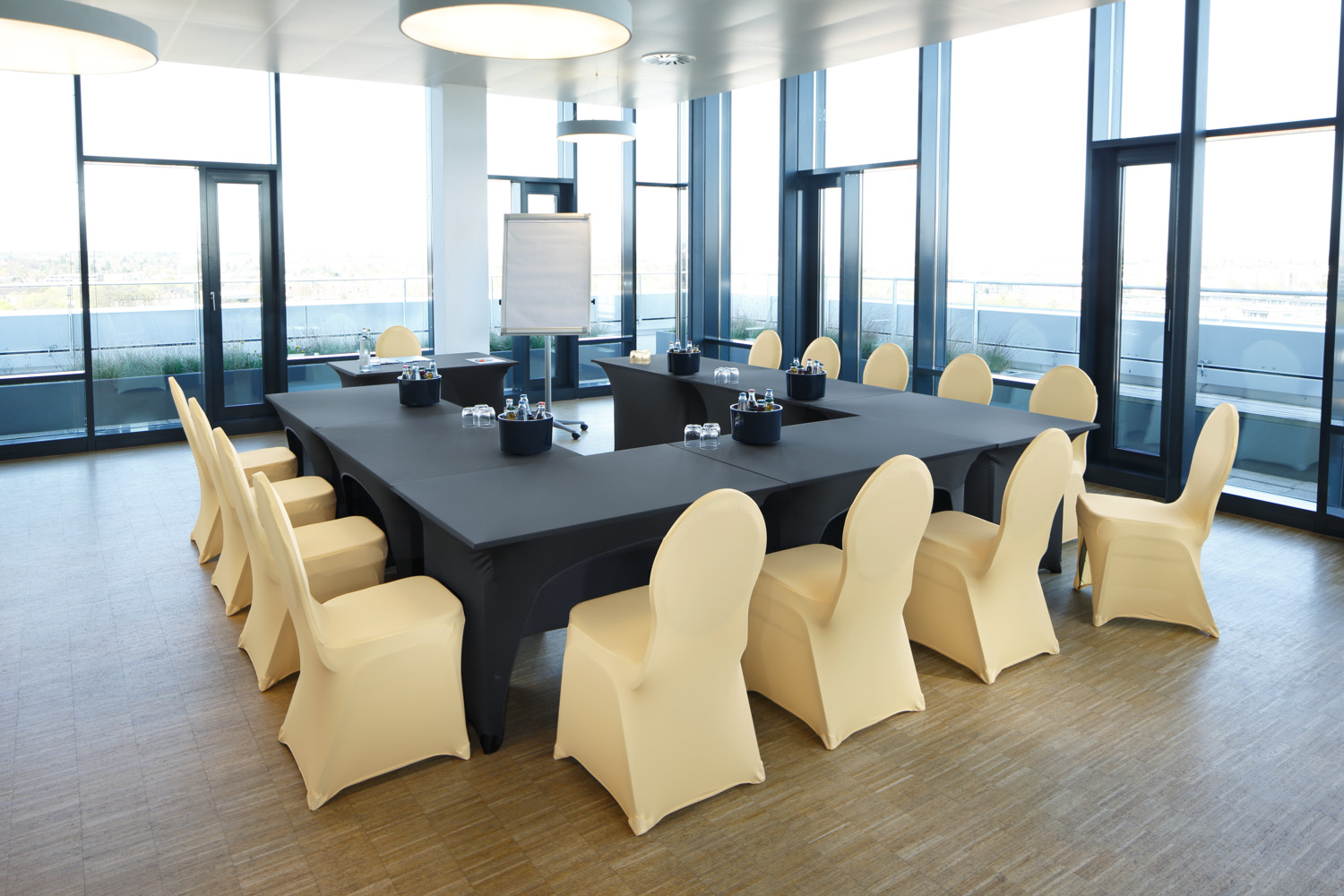 ERWIN M. LUSINI Grace Banquet Table Cover, Rectangular Stretch Fit with Recess, 74x120x74 cm, Anthracite, Polyester Spandex, OEKO-TEX Standard 100