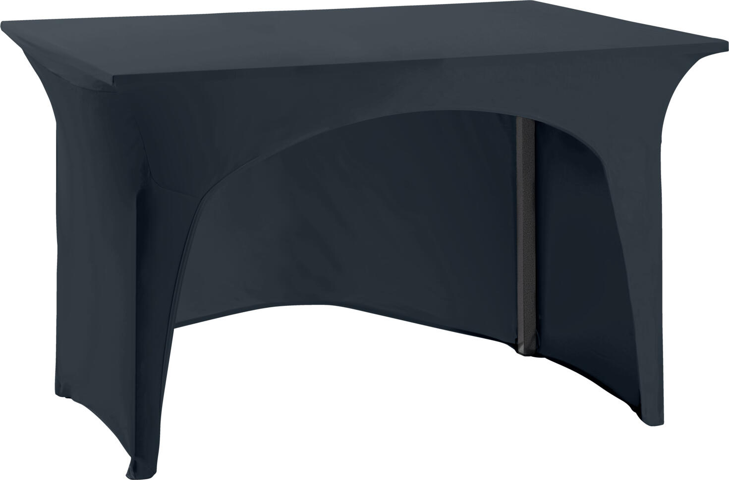 ERWIN M. LUSINI Grace Banquet Table Cover, Rectangular Stretch Fit with Recess, 74x120x74 cm, Anthracite, Polyester Spandex, OEKO-TEX Standard 100