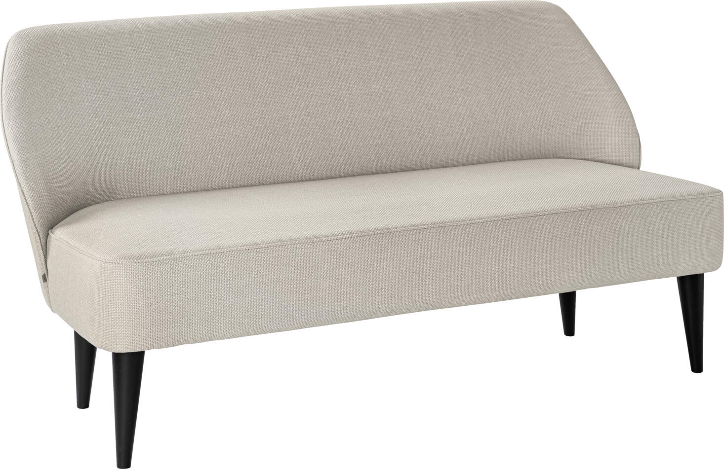 VEGA Lasse 3-Seater Sofa, Beige Polyester Fabric, 155x60x82 cm, No-Sag Suspension, Fire-Retardant BS 5852, Without Armrests, Indoor Use