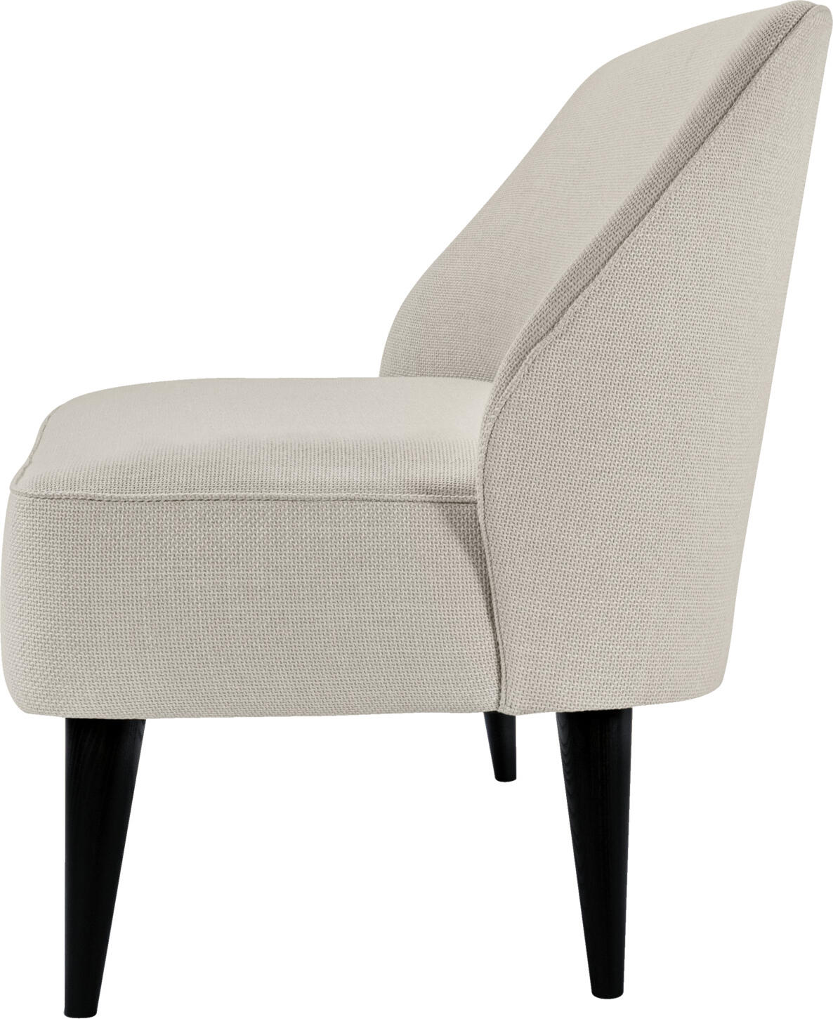 VEGA Lasse 3-Seater Sofa, Beige Polyester Fabric, 155x60x82 cm, No-Sag Suspension, Fire-Retardant BS 5852, Without Armrests, Indoor Use