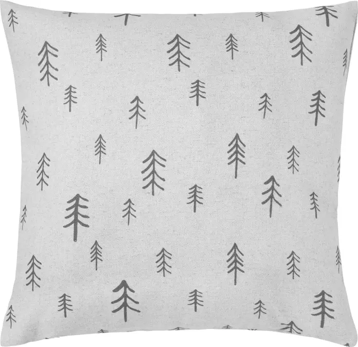 ERWIN M. LUSINI Solutions GmbH Brixen Cushion Cover, 50x50 cm, Cotton Linen Blend, Double-Sided Fir Tree Pattern, Zip Closure, Light-Grey/Dark-Grey