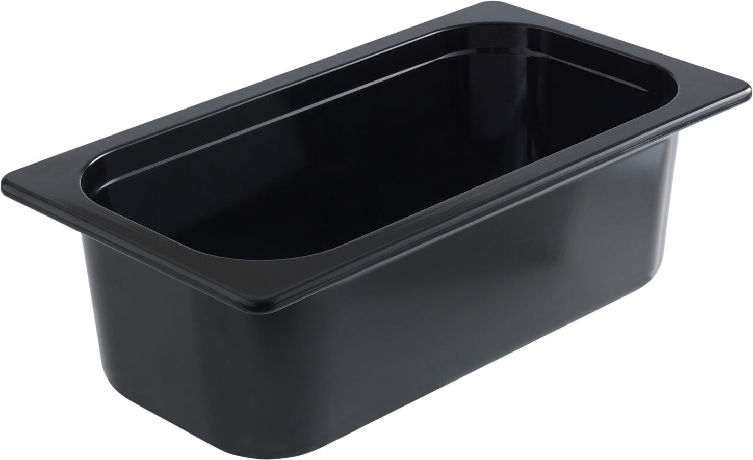 Containor GN 1/3 VEGA din Melamină, Capacitate 2.7L, Negru, Rezistent la Impact si Spalatabil in Masina de Spalat Vase, 32.5 x 17.6 x 10 cm