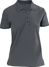 JOBELINE LUSINI Solutions GmbH Women's polo shirt Cato short sleeve Damen Poloshirt Cato Kurzarm Women's polo shirt Cato short sleeve; Size XL; graphite Damen Poloshirt Cato Kurzarm; Kleidergröße XL; graphit 95 % cotton, 5 % elastane. 40°C wash. Classic short-sleeved polo piqué shirt for women in easy-care, crease-resistant cotton-elastane fabric. Flat knit cuffs on the sleeves and collar, as well as a four-button placket. With short side slits. Also available with three-quarter length sleeves. Slightly tailored cut. Back length: 66 cm for size S. 95 % Baumwolle, 5 % Elasthan. 40°-Wäsche. Klassisches kurzärmliges Polo-Piqué-Shirt für Damen in pflegeleichter, knitterfreier Baumwoll-Elasthan-Qualität. Flachstrickbündchen an Ärmel und Kragen, sowie Vierknopfleiste. Mit kurzen seitlichen Schlitzen. Auch mit Dreiviertelarmlänge erhältlich. Leicht tailliert geschnitten. Rückenlänge: 66 cm bei Gr. S
