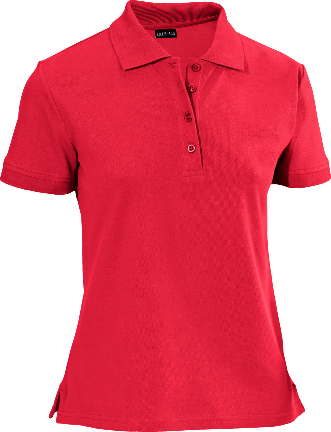 JOBELINE LUSINI Solutions GmbH Women's polo shirt Cato short sleeve Damen Poloshirt Cato Kurzarm Women's polo shirt Cato short sleeve; Size L; red Damen Poloshirt Cato Kurzarm; Kleidergröße L; rot 95 % cotton, 5 % elastane. 40°C wash. Classic short-sleeved polo piqué shirt for women in easy-care, crease-resistant cotton-elastane fabric. Flat knit cuffs on the sleeves and collar, as well as a four-button placket. With short side slits. Also available with three-quarter length sleeves. Slightly tailored cut. Back length: 66 cm for size S. 95 % Baumwolle, 5 % Elasthan. 40°-Wäsche. Klassisches kurzärmliges Polo-Piqué-Shirt für Damen in pflegeleichter, knitterfreier Baumwoll-Elasthan-Qualität. Flachstrickbündchen an Ärmel und Kragen, sowie Vierknopfleiste. Mit kurzen seitlichen Schlitzen. Auch mit Dreiviertelarmlänge erhältlich. Leicht tailliert geschnitten. Rückenlänge: 66 cm bei Gr. S