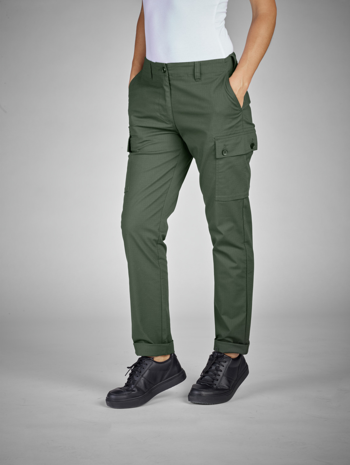 JOBELINE Women's Chef Trousers Cargo Ripstop 23.HDE.44540, Elasticated Waist, 2 Cargo Pockets, Ripstop Fabric, OEKO-TEX Standard 100