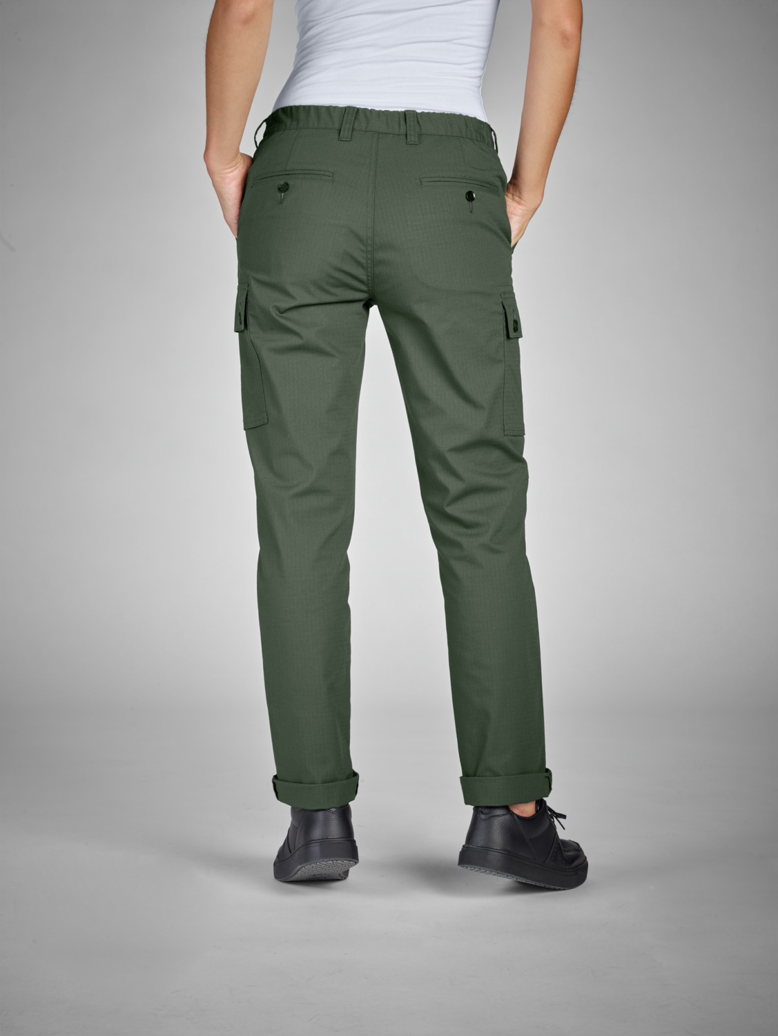 JOBELINE Women's Chef Trousers Cargo Ripstop 23.HDE.44540, Elasticated Waist, 2 Cargo Pockets, Ripstop Fabric, OEKO-TEX Standard 100