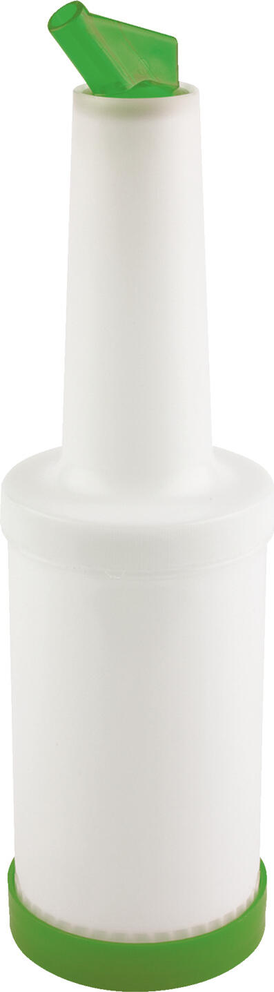 Pulsiva Lusini Dosing Bottle Party, White/Green, 850 ml Polypropylene Dispenser, 9 x 33 cm, Dishwasher Safe, Professional Kitchen Squeeze Bottle