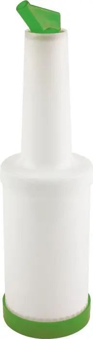 Pulsiva Lusini Dosing Bottle Party, White/Green, 850 ml Polypropylene Dispenser, 9 x 33 cm, Dishwasher Safe, Professional Kitchen Squeeze Bottle