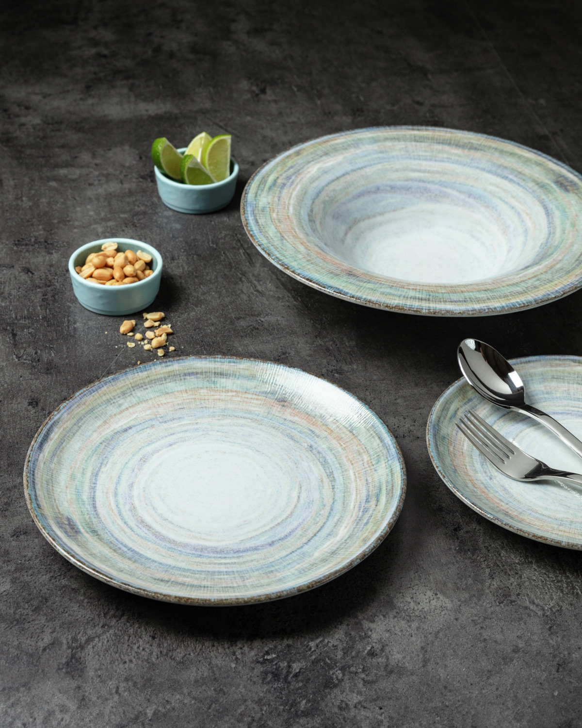 VEGA Jupiter Porcelain Pasta Plate, 30 cm Diameter, 600 ml Capacity, Multicoloured Digital Print, Microwave and Dishwasher Safe, Robust Tableware