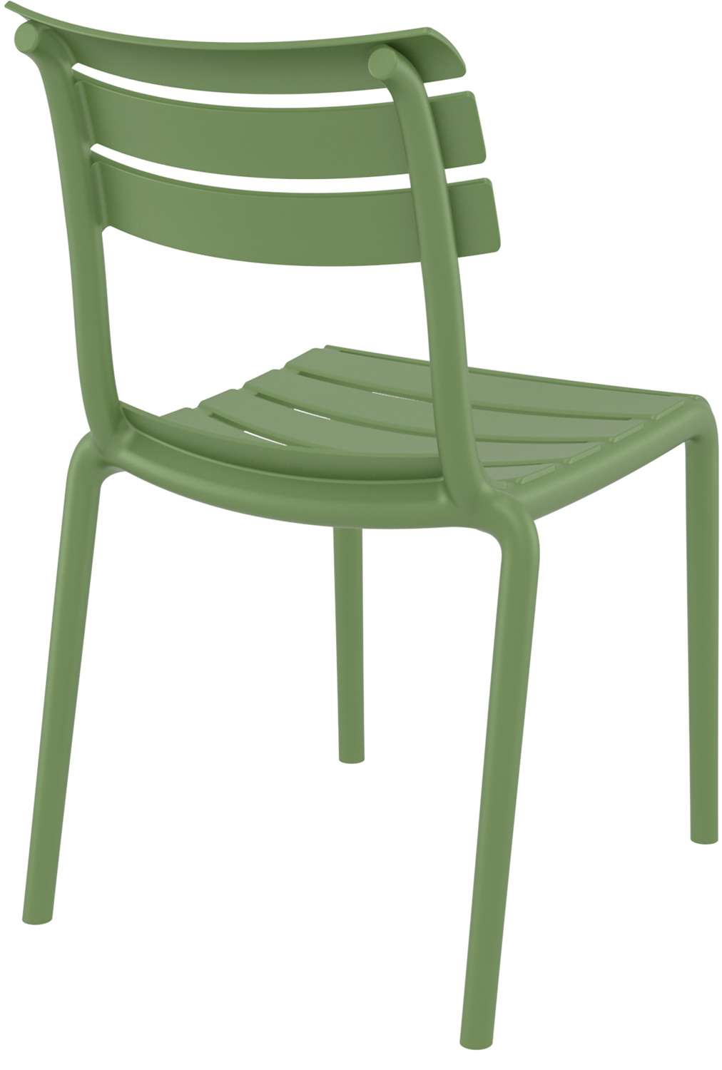 Siesta Helen Outdoor Garden Chair without Armrests, Olive, Fiberglass-reinforced Recyclable Polypropylene, Stackable, 50x59x84 cm