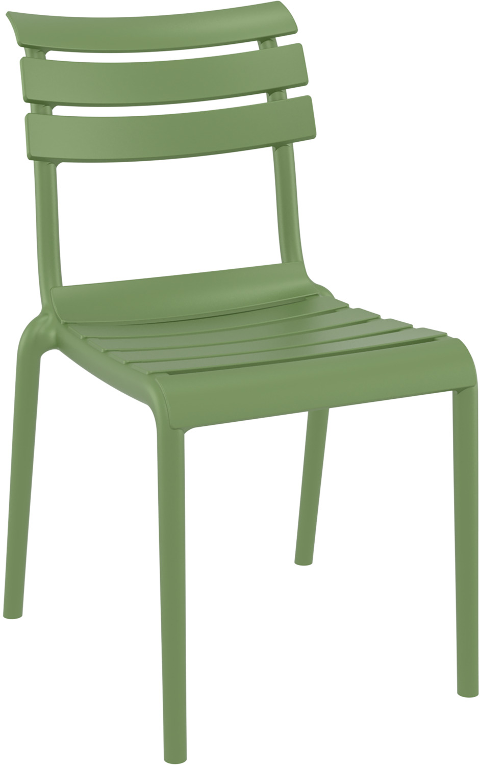 Siesta ISILPLAST PLASTIK SAN.VE TIC.A.S. Chair Helen without armrests Stuhl Helen ohne Armlehne Chair Helen without armrests; 50x59x84 cm (WxDxH); olive; 4 piece / pack Stuhl Helen ohne Armlehne; 50x59x84 cm (BxTxH); oliv; 4 Stück / Pack Modern outdoor chair made of fiberglass-reinforced, recyclable polypropylene. Extremely lightweight and robust. Up to five chairs can be stacked. Order the matching chair with armrests at the same time. Suitable for outdoor use. Delivered assembled. Moderner Outdoorstuhl aus glasfaserverstärktem, recyclebarem Polypropylen. Besonders leicht und robust. Bis zu fünf Stühle stapelbar. Passenden Stuhl mit Armlehne gleich mitbestellen. Für den Außenbereich geeignet. Lieferung erfolgt montiert.