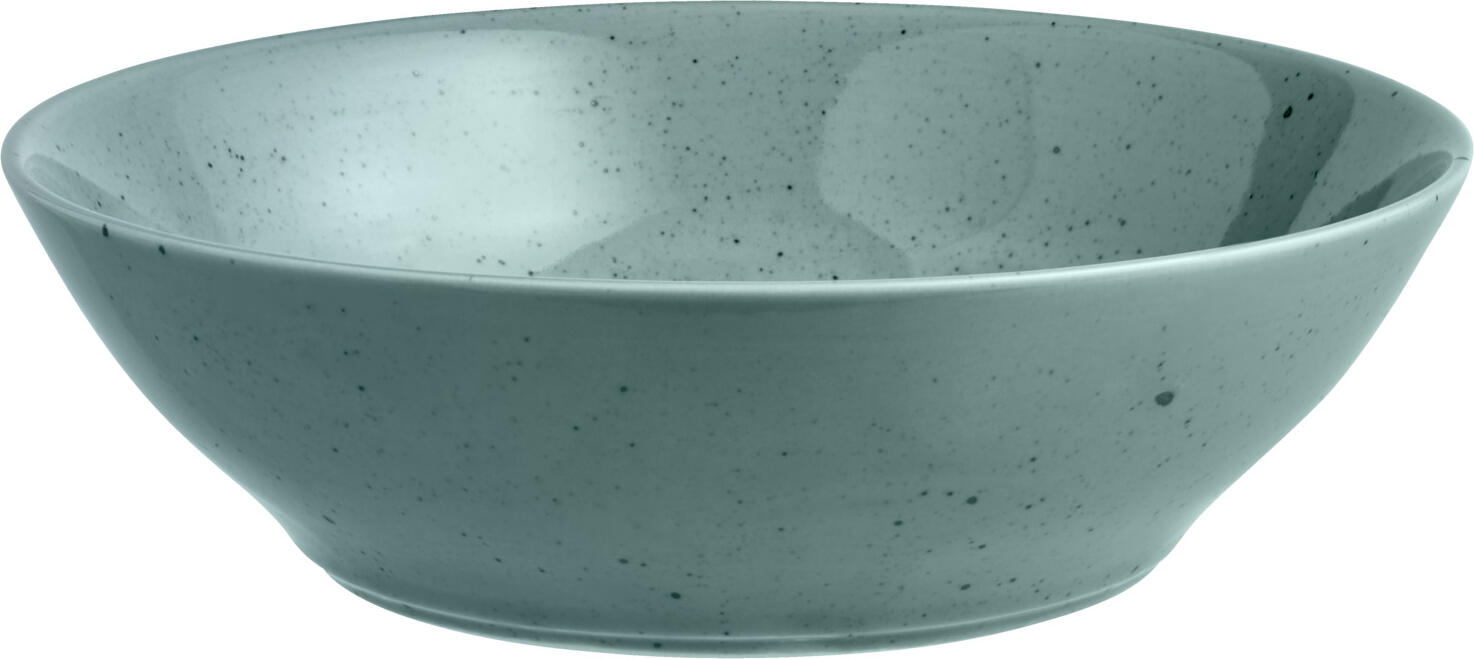 Bol Rotund din Porțelan VEGA Alessia, Turcoaz cu Pete Irregulate, 450ml, Diametru 15.5cm, Înălțime 4,6 cm, Set de 6 bucăți, Compatibil cu Mașina de Spălat Vase și Cuptorul cu Microunde