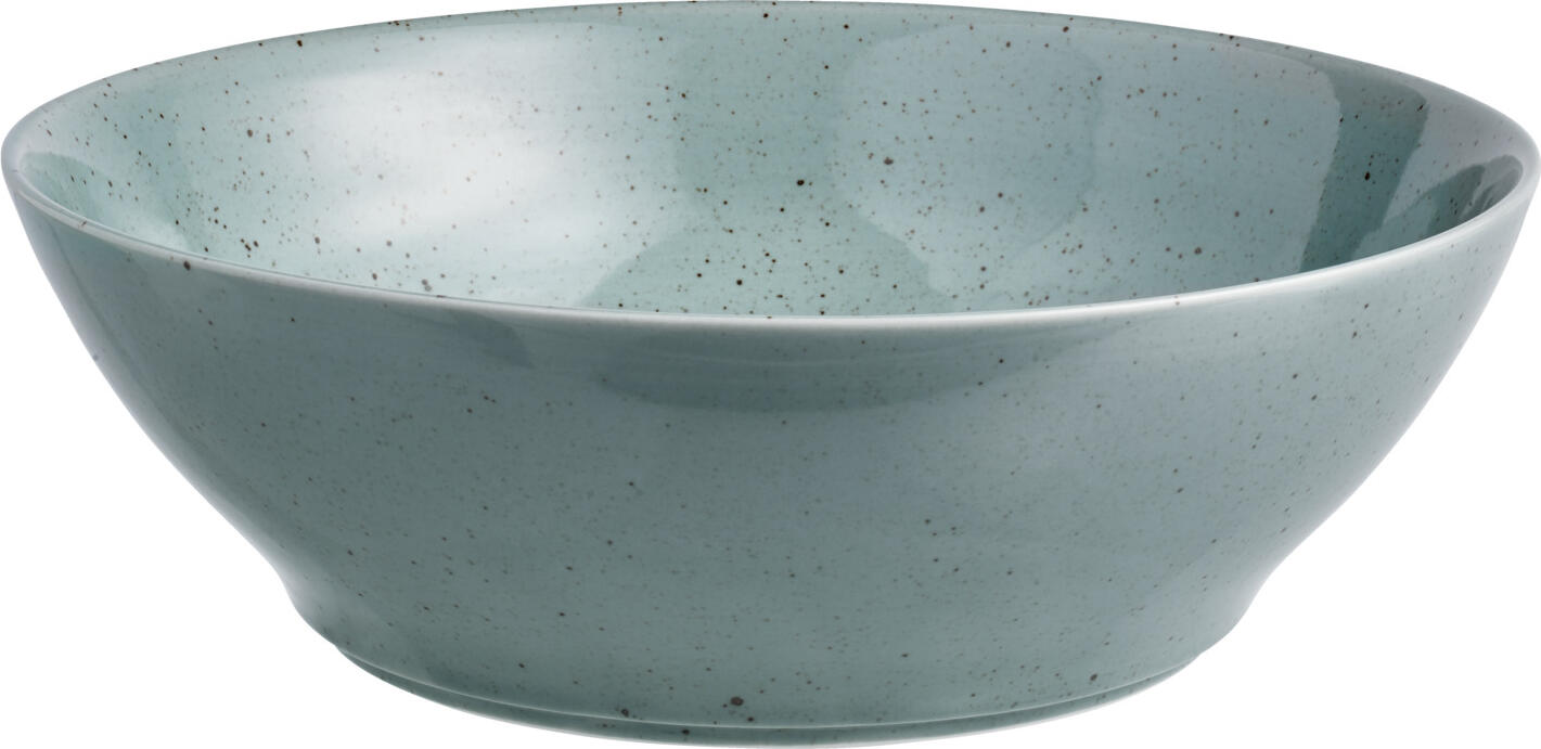 Круглая фарфоровая миска VEGA Alessia, бирюзовая с irregular speckles, 1300 мл, диаметр 21 см, подходит для посудомоечной машины и микроволновой печи