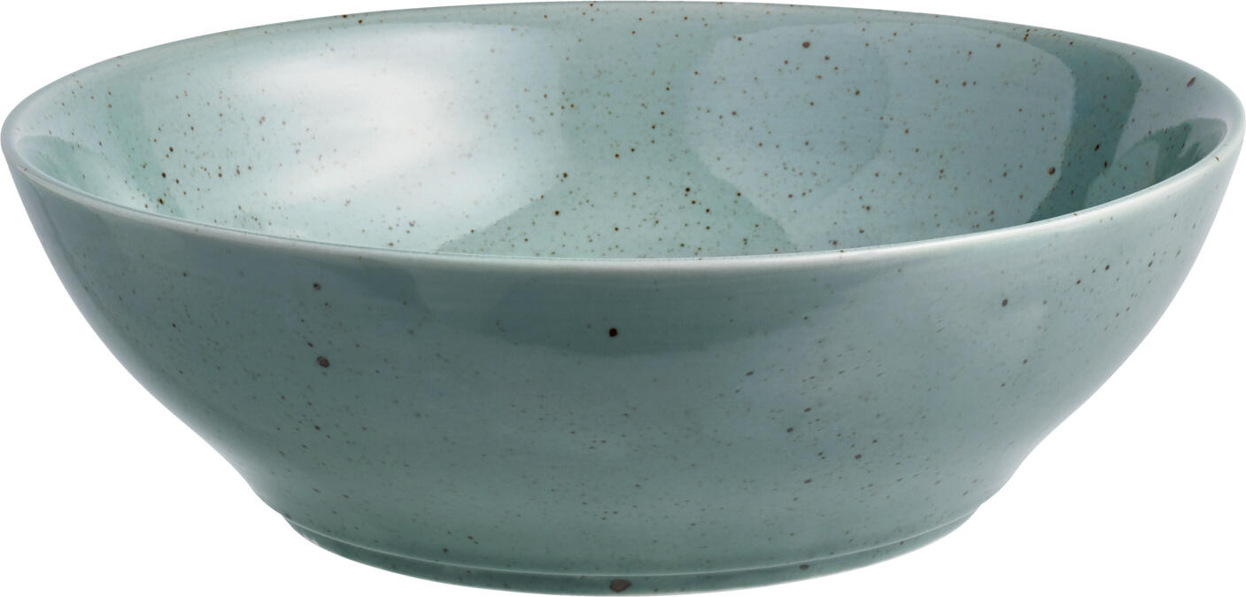 VEGA Alessia Porcelain Round Bowl, Turquoise with Irregular Speckles, 800ml, 18.5cm Diameter, Dishwasher and Microwave Safe
