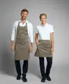 Jobeline Belt Apron Half Apron 45x80 cm Polyester Cotton Color: Taupe with Side Pocket Pen Holder and Tea Towel Loop OEKO-TEX Standard 100