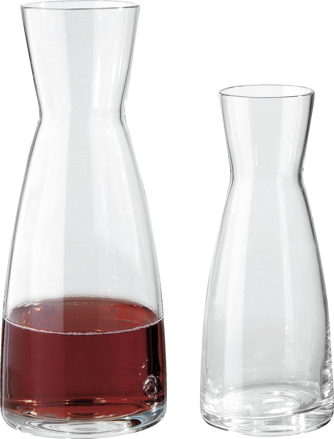 Bormioli Rocco Ypsilon Glass Carafe, 0.3 L, Transparent Round Tapered Hourglass Design, 16.5 cm Height, 4.7 cm Diameter, Dishwasher Safe Water and Beverage Pitcher