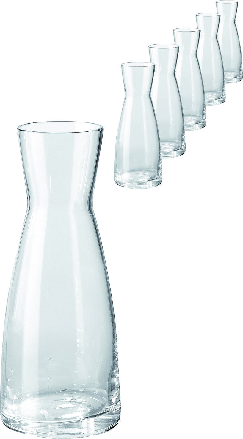 Carafa din Sticla Bormioli Rocco Ypsilon, 0.56 L, Design Rotund in Forma de Clepsidra, Transparenta, Inaltime 20.5 cm, Diametru 8.3 cm, Compatibila cu Masina de Spalat Vase
