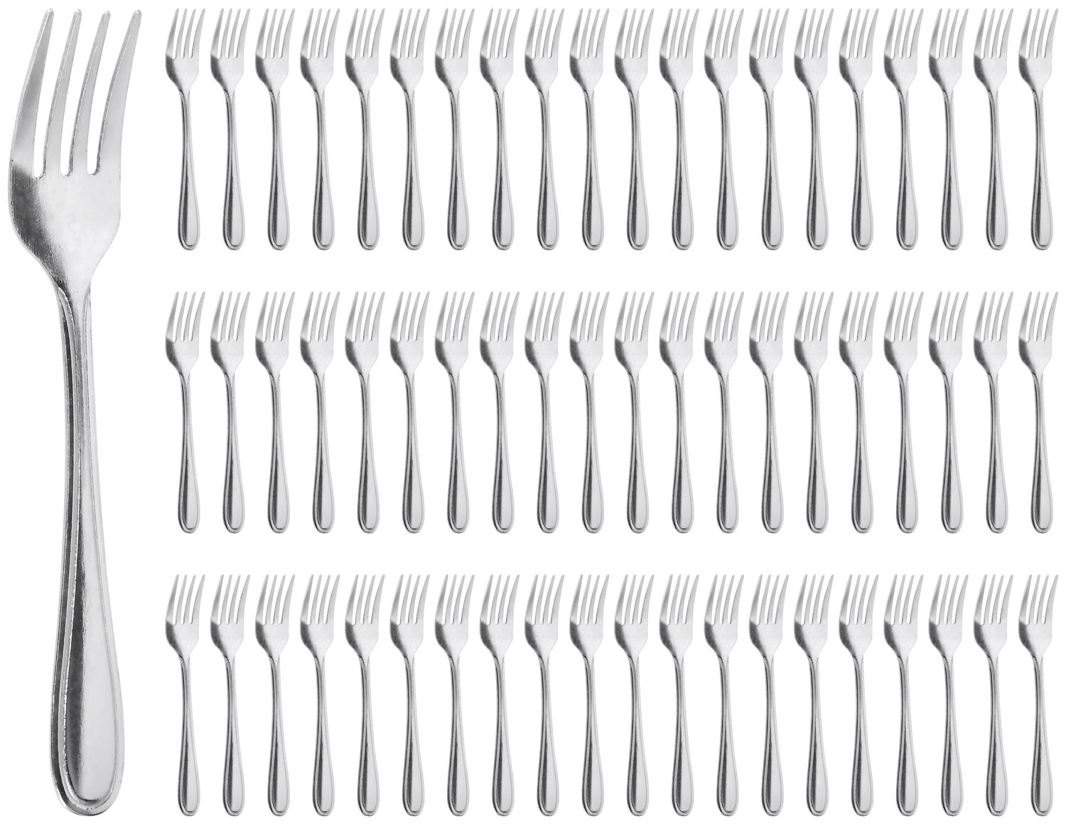 PULSIVA Aachen Cake Fork, 18/0 Chrome Stainless Steel, Rust-free, Mirror Polished, 13.9 cm, Dishwasher Safe, Silver