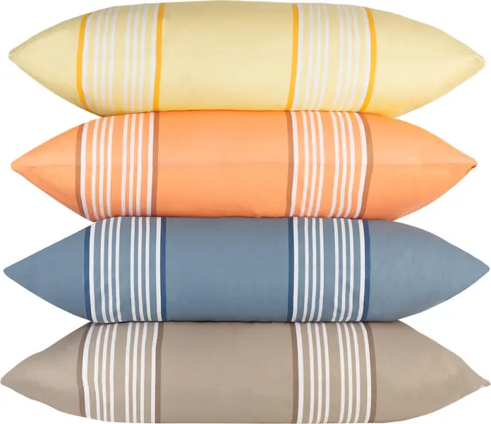 ERWIN M. LUSINI Mikado Pillow Cover, 100% Cotton, 60 x 80 cm, Sun-Yellow Linear Stripes, Hotel Closure, OEKO-TEX Standard 100 Certified