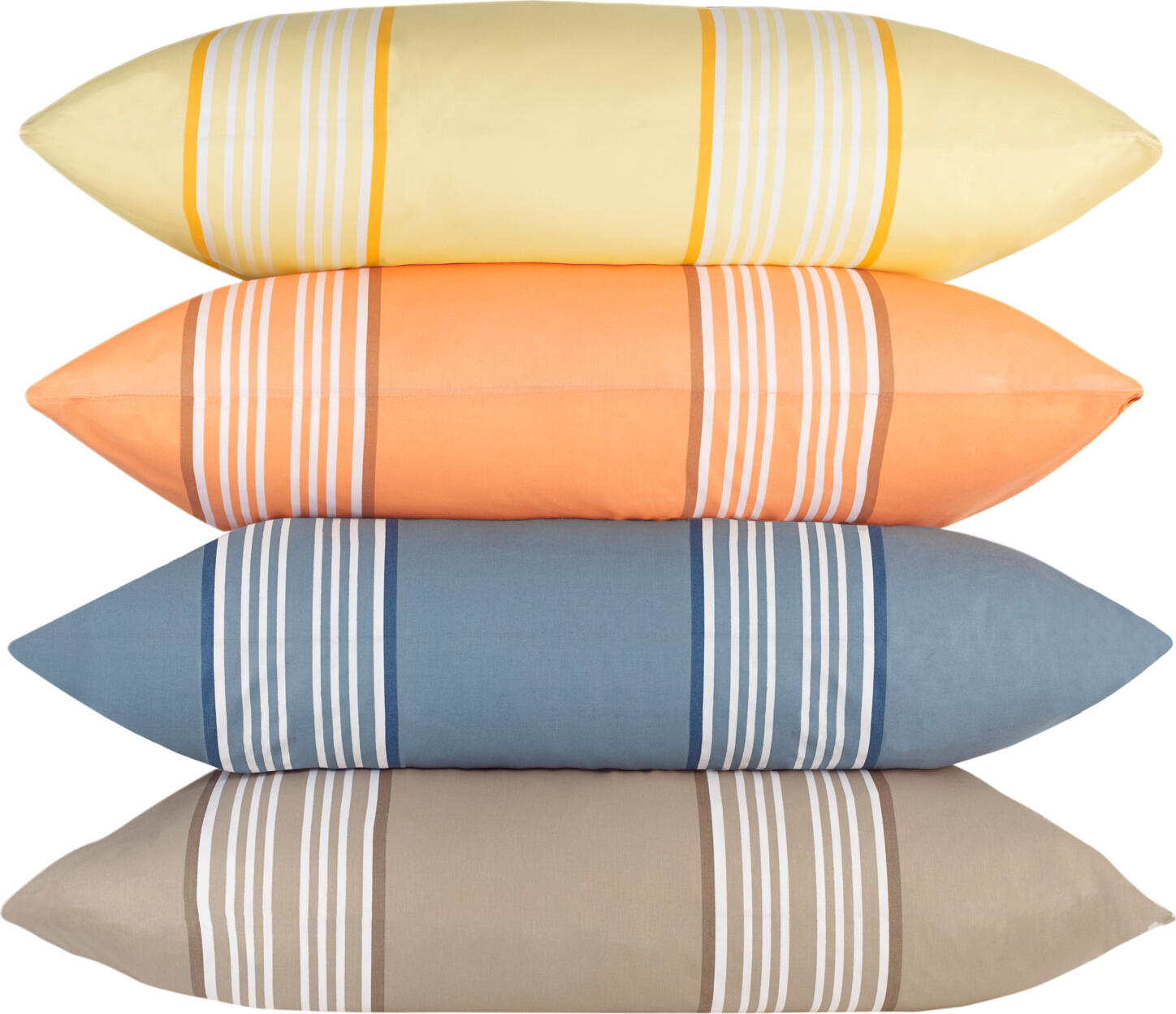 ERWIN M. LUSINI Mikado Pillow Cover, 100% Cotton, 60 x 80 cm, Sun-Yellow Linear Stripes, Hotel Closure, OEKO-TEX Standard 100 Certified