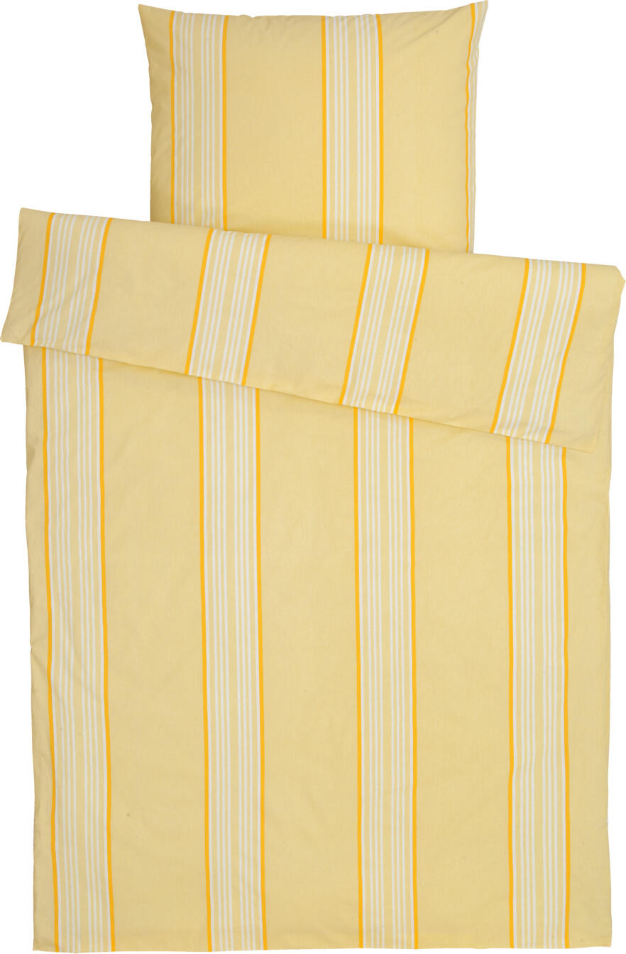 ERWIN M. LUSINI Mikado Pillow Cover, 100% Cotton, 60 x 80 cm, Sun-Yellow Linear Stripes, Hotel Closure, OEKO-TEX Standard 100 Certified