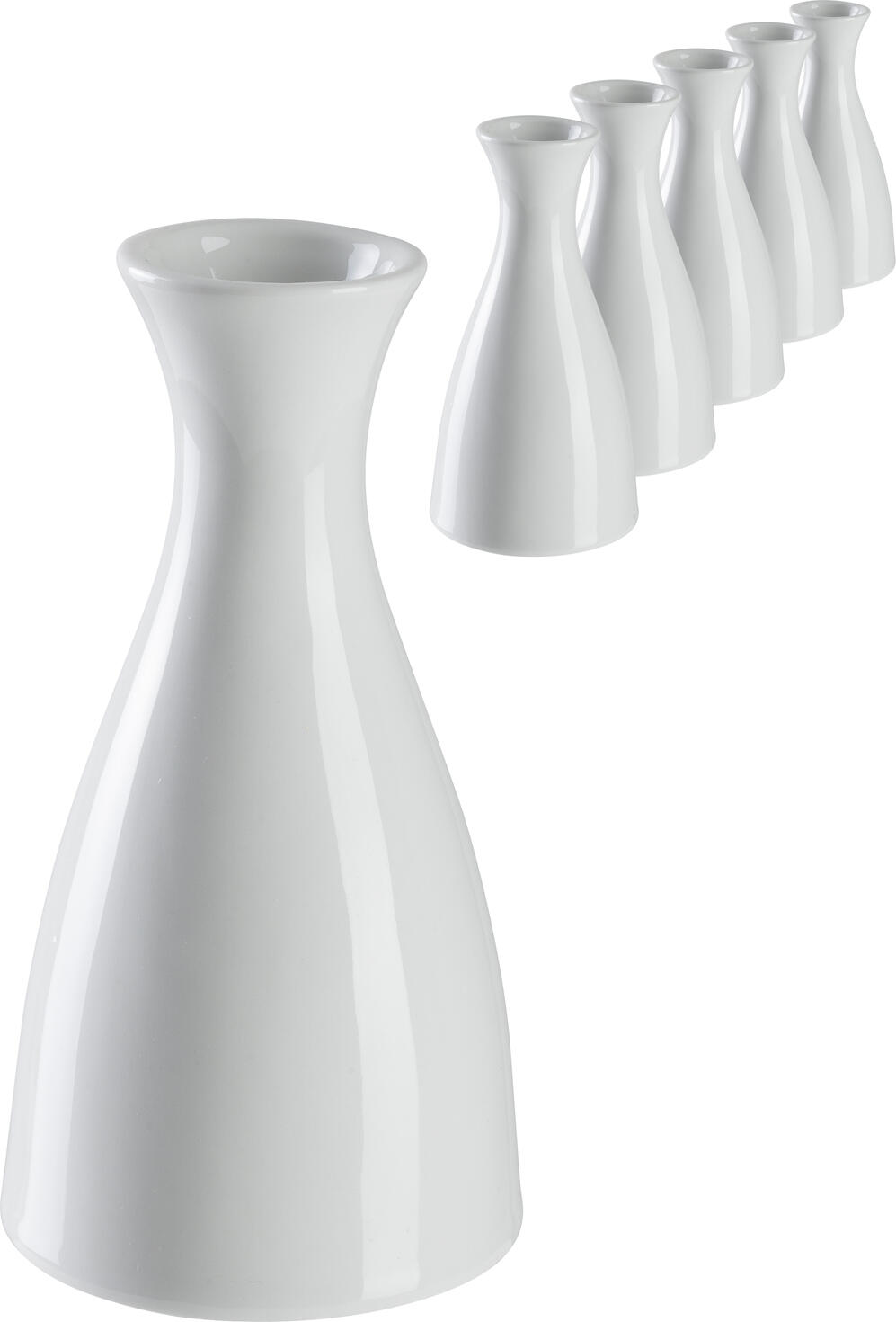 PULSIVA White Porcelain Vase, 11.5 cm Height, Waterproof and Dishwasher Safe, Timeless Design