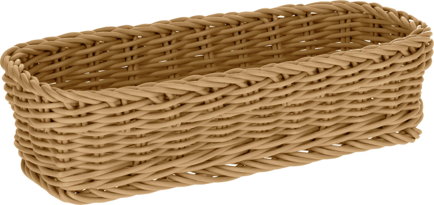 VEGA LUSINI Solutions GmbH Cutlery basket Igato Besteckkorb Igato Cutlery basket Igato; 25x10x6 cm (LxWxH); brown Besteckkorb Igato; 25x10x6 cm (LxBxH); braun Cutlery basket made of polypropylene. Wickerwork look, very natural look. Water resistant. Durable. Food safe. Easy to clean. Suitable for dishwasher. Versatile. Stackable. Available in several colors. Besteckkorb aus Polypropylen. Geflechtoptik, sehr natürliche Anmutung. Wasserresistent. Langlebig. Lebensmittelecht. Pflegeleicht. Spülmaschinengeeignet. Vielseitig verwendbar. Stapelbar. In mehreren Farben erhältlich.