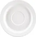 PULSIVA Ronda Porcelain Saucer for Soup and Mugs, 16 cm, White, Stackable, Microwave and Dishwasher Safe, Smooth Rim