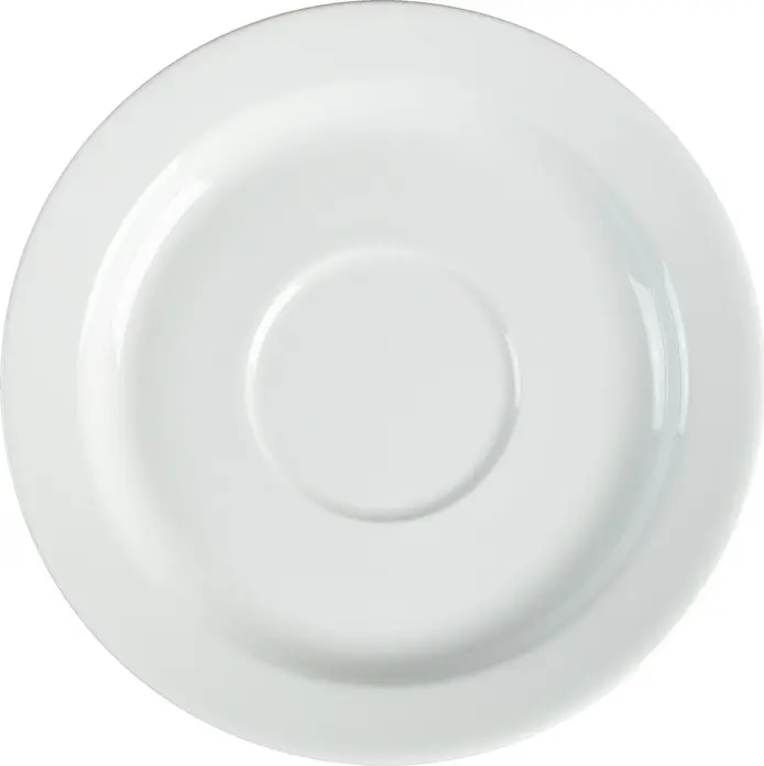 PULSIVA Ronda Porcelain Saucer for Soup and Mugs, 16 cm, White, Stackable, Microwave and Dishwasher Safe, Smooth Rim