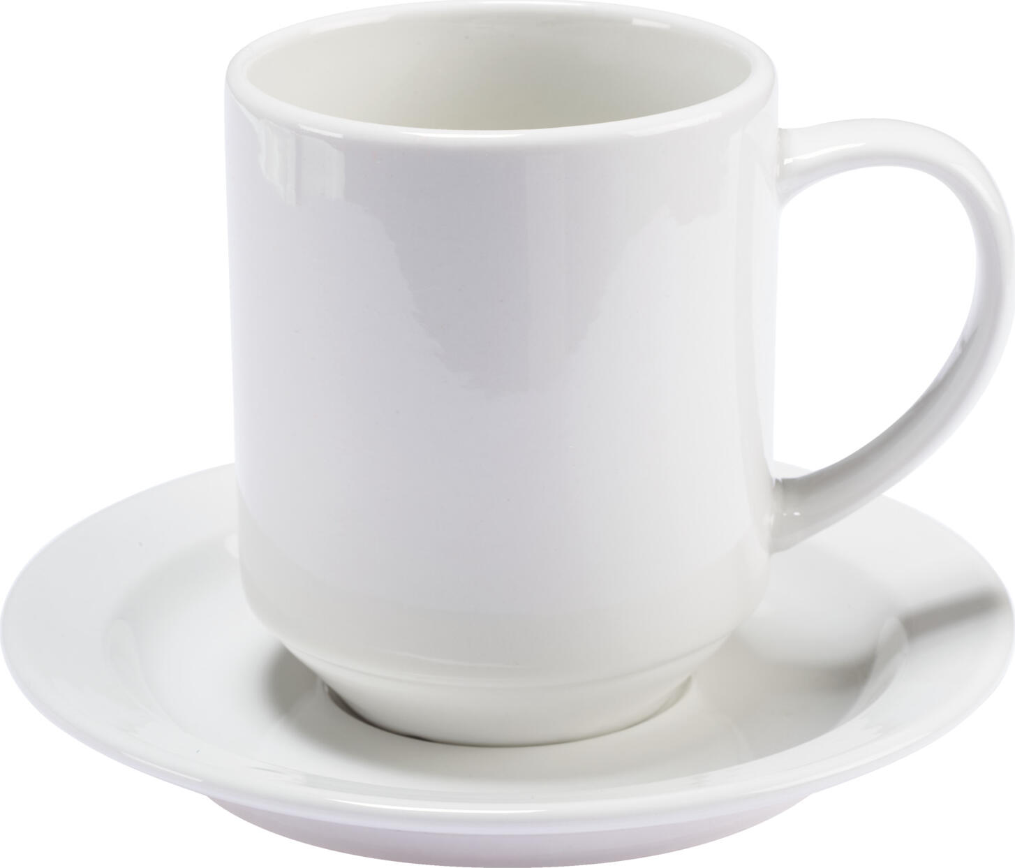 PULSIVA Ronda Porcelain Saucer for Soup and Mugs, 16 cm, White, Stackable, Microwave and Dishwasher Safe, Smooth Rim