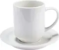 PULSIVA Ronda Porcelain Saucer for Soup and Mugs, 16 cm, White, Stackable, Microwave and Dishwasher Safe, Smooth Rim