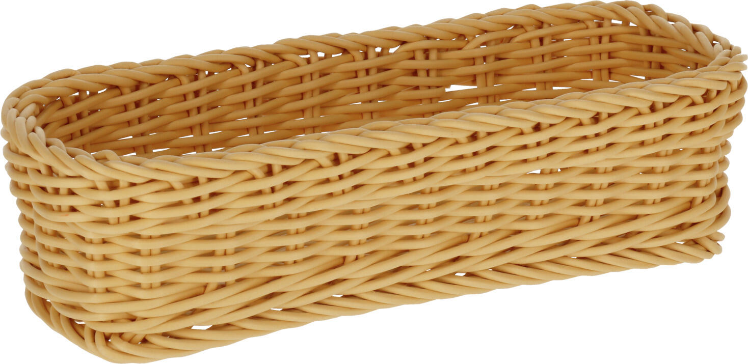 VEGA Igato Cutlery Basket, Polypropylene, Wickerwork Design, 25 x 10 x 6 cm, Water Resistant, Food Safe, Dishwasher Safe, Stackable