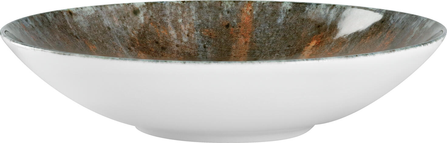 VEGA Saturnus Deep Plate, 21.5 cm Porcelain Bowl, 700 ml Capacity, Digital Print Multicoloured Finish, Rimless Robust Design, Dishwasher and Microwave Safe