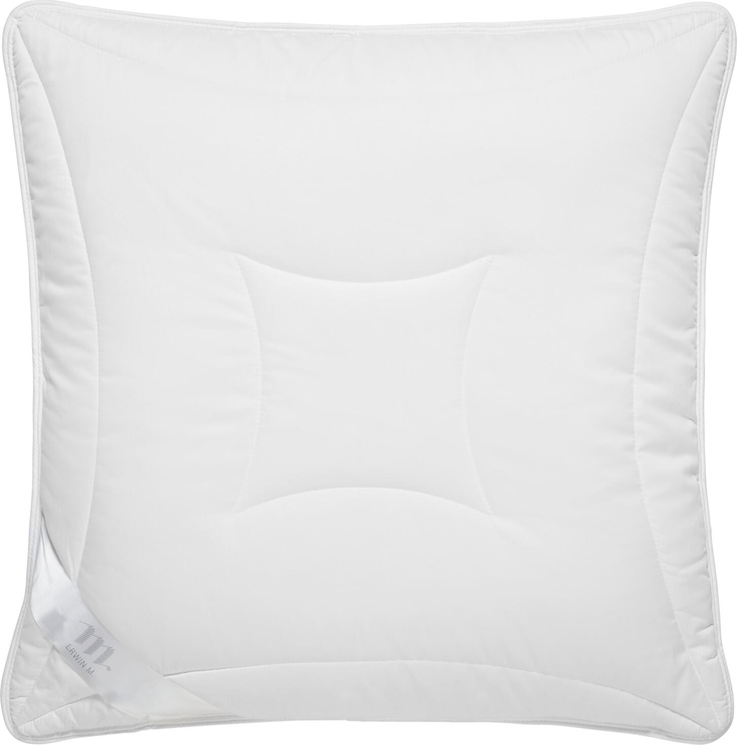 ERWIN M. LUSINI Solutions GmbH Pillow Yukon fibre Kissen Yukon Faser Pillow Yukon fibre; 80x80 cm (WxL); white Kissen Yukon Faser; 80x80 cm (BxL); weiß ##Pillow Yukon - dreamlike comfort for a balanced sleeping climate The Yukon pillow combines a filling of 100% super-siliconised hollow polyester fibre with an elegantly shiny cotton satin cover. The breathable, temperature-regulating filling ensures a pleasantly dry sleeping climate all year round. Silicone-coated fibres prevent clumping, maintain the fluffiness and make the pillow particularly easy to care for. The pillow fulfils the cigarette glow test in accordance with EN ISO 12952-1 and therefore offers tested safety. The filling quantity can be individually adjusted using the zip. * Filling: 100% polyester (supersiliconised hollow fibre) * Cover: 100% shiny white cotton satin * Breathable and temperature-regulating filling for a balanced sleeping climate * Suitable for year-round use * Silicone-coated fibres for high bulkiness and protection against clumping * Durable thanks to processing with double seams * Passed the cigarette annealing test in accordance with EN ISO 12952-1 Care instructions: When chlorine is used, the silicone coating of the fibres dissolves, which leads to clumping and impairs the shape and support of the pillow. ##Kissen Yukon – traumhafter Komfort für ausgeglichenes Schlafklima Das Kissen Yukon kombiniert eine Füllung aus 100 % supersilikonisierter Polyester-Hohlfaser mit einem elegant glänzenden Baumwollsatin-Bezug. Die atmungsaktive, temperaturausgleichende Füllung sorgt ganzjährig für ein angenehm trockenes Schlafklima. Silikonummantelte Fasern verhindern Verklumpungen, erhalten die Bauschkraft und machen das Kissen besonders pflegeleicht. Das Kissen erfüllt den Zigarettenglühtest nach EN ISO 12952-1 und bietet damit geprüfte Sicherheit. Über den Reißverschluss lässt sich die Füllmenge individuell anpassen. * Füllung: 100 % Polyester (supersilikonisierte Hohlfaser) * Bezug: 100 % weiß glänzender Baumwollsatin * Atmungsaktive und temperaturausgleichende Füllung für ein ausgewogenes Schlafklima * Für den ganzjährigen Gebrauch geeignet * Silikonummantelte Fasern für hohe Bauschkraft und Schutz vor Verklumpungen * langlebig durch Verarbeitung mit Doppelnähten * Zigarettenglühtest nach EN ISO 12952-1 bestanden Pflegehinweis: Bei der Verwendung von Chlor löst sich die Silikonummantelung der Fasern, was zu Verklumpungen führt und die Form sowie Stützkraft des Kissens beeinträchtigt.