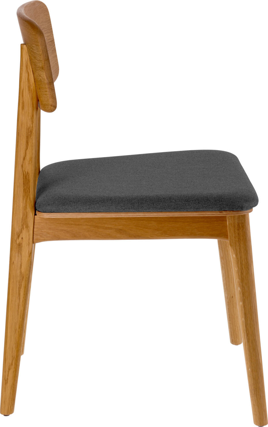 VEGA Yorin Scandinavian Chair, Oak Wood Frame, Fabric Seat, Anthracite and Brown, FSC Certified, Replaceable Cushion, 47x55x82 cm, Set of 2