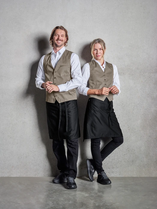 Jobeline Bistro Women's Service Vest, 65% Polyester 35% Cotton, Fully Lined Waistcoat with 5-Button Placket and Adjustable Back Strap