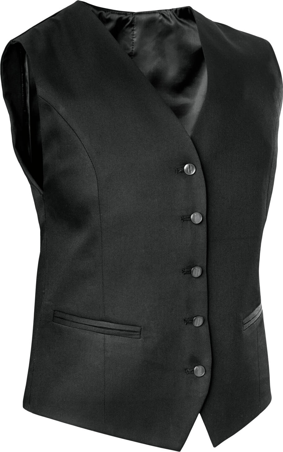 Jobeline Bistro Women's Service Vest, 65% Polyester 35% Cotton, Fully Lined Waistcoat with 5-Button Placket and Adjustable Back Strap