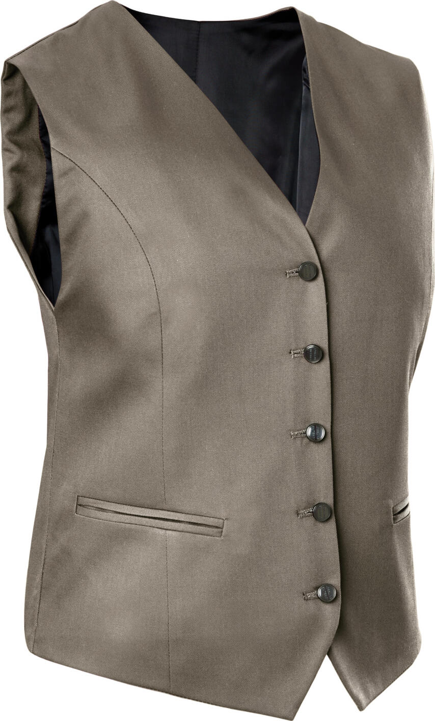 Jobeline Bistro Women's Vest, 65% Polyester 35% Cotton, Adjustable Back Strap, 5-Button Placket, Piped Pockets, OEKO-TEX Standard 100, Fully Lined