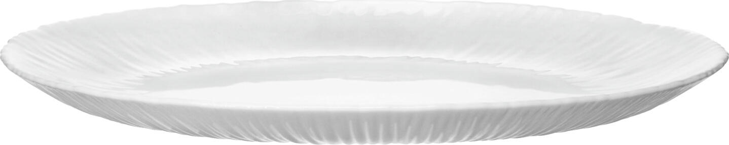Bormioli Rocco Coconut Round Dinner Plate, 27.5 cm White Tempered Glass, Scratch Resistant Grooved Rim, Made in Italy