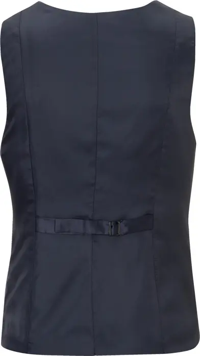 Jobeline Blake Women's Chambray Waistcoat Vest, Size 40, 100% Cotton, 4-Button Placket, Adjustable Back, Pre-washed Finish