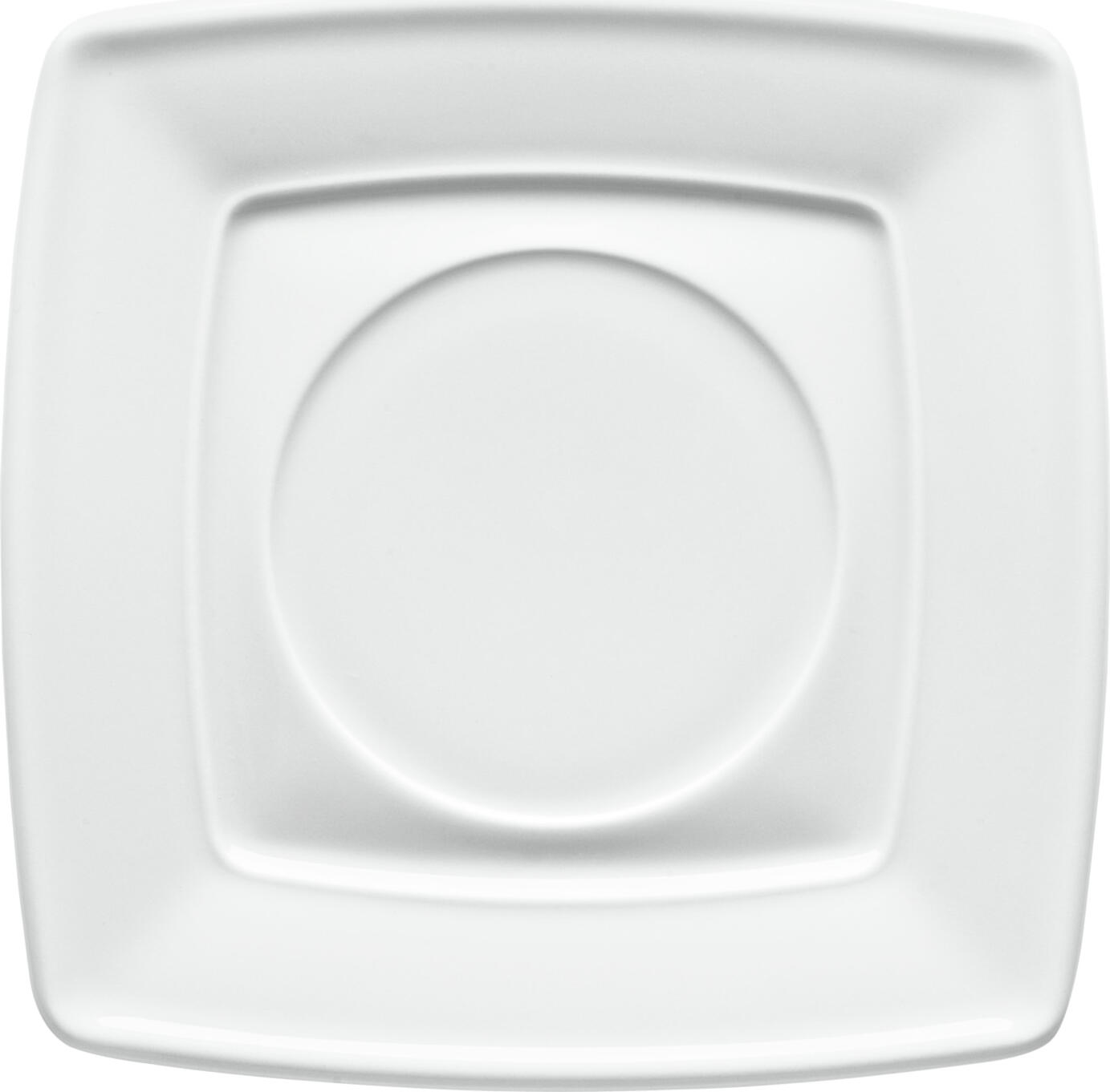 VEGA LUSINI Solutions GmbH Soup saucer Melbourne Suppen-Untertasse Melbourne Soup saucer Melbourne; 16.5x16.5 cm (LxW); white; square; 6 piece / pack Suppen-Untertasse Melbourne; 16.5x16.5 cm (LxB); weiß; quadratisch; 6 Stück / Pack White porcelain soup saucer. In square shape. Straight design. Dishwasher safe and microwaveable. Weiße Suppen-Untertasse aus Porzellan. In eckiger Form. Geradliniges Design. Spülmaschinenfest und mikrowellengeeignet.