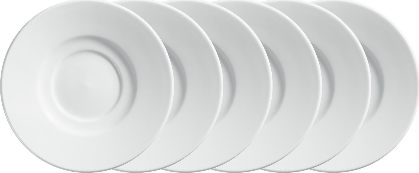 VEGA Bebida Espresso Saucer, White Porcelain, Round 11.5 cm Diameter, Dishwasher and Microwave Safe, Smart Basic Style