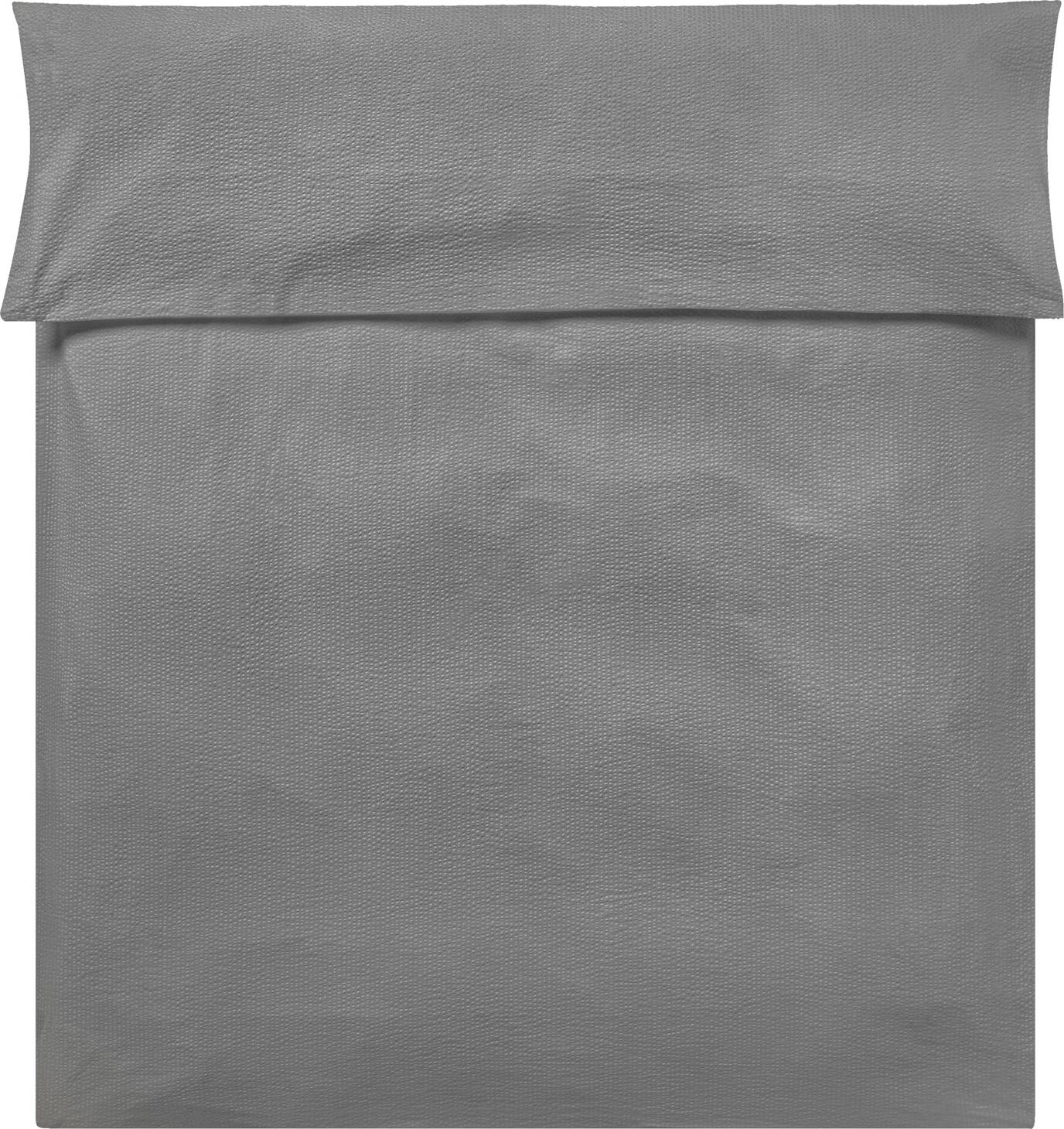 ERWIN M. LUSINI Solutions GmbH Duvet cover Avellino Bettbezug Avellino Duvet cover Avellino; 135x200 cm (WxL); grey Bettbezug Avellino; 135x200 cm (BxL); grau ##Avellino duvet cover - Woven seersucker for pleasant sleeping comfort The Avellino duvet cover offers maximum comfort for hotels and holiday flats. Made from 100% cotton in a high-quality, woven seersucker weave, it impresses with its elegant look, durability and particularly soft feel. The natural fabric is non-iron, breathable and temperature-regulating - perfect for a restful night's sleep. With 140 threads per inch, the set retains its shape and colour even after several washes thanks to yarn dyeing. The practical hotel fastener ensures easy handling. * Lightweight seersucker fabric made from 100% cotton * Weight approx. 115 g/m² - pleasantly light and breathable * Thread density (thread count): 140 threads per inch * Skin-friendly and temperature-regulating * Easy-care, no ironing necessary * With hotel fastening for easy handling * For comfortable sleep in a cosy atmosphere Info: The product develops its seersucker effect after three washes, as the fibres contract during the first wash (shrinkage). ##Bettbezug Avellino – Gewebter Seersucker für angenehmen Schlafkomfort Der Bettbezug Avellino bietet höchsten Komfort für Hotels und Ferien-Apartments. Gefertigt aus 100 % Baumwolle in hochwertiger, gewebter Seersucker-Webart, überzeugt er durch seine elegante Optik, Langlebigkeit und den besonders weichen Griff. Das natürliche Gewebe ist bügelfrei, atmungsaktiv und temperaturausgleichend – perfekt für einen erholsamen Schlaf. Mit 140 Fäden pro Inch bleibt das Set auch nach mehreren Waschgängen formstabil und farbintensiv dank Garnfärbung. Der praktische Hotelverschluss sorgt für eine einfache Handhabung. * Leichtes Seersucker-Gewebe aus 100 % Baumwolle * Gewicht ca. 115 g/m² – angenehm leicht und atmungsaktiv * Fadendichte (Thread Count): 140 Fäden je Inch * Hautsympathisch und temperaturausgleichend * Pflegeleicht, kein Bügeln notwendig * Mit Hotelverschluss für eine einfache Handhabung * Für komfortablen Schlaf in gemütlicher Atmosphäre Info: Das Produkt entfaltet seinen Seersucker-Effekt nach drei Waschgängen, da sich die Fasern beim ersten Waschen noch zusammenziehen (Einsprung).