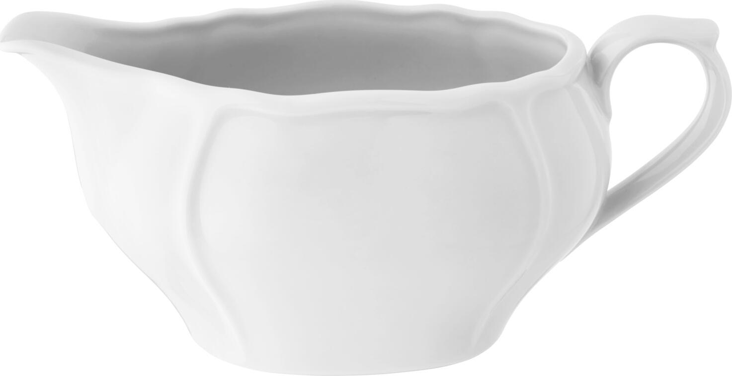 VEGA LUSINI Solutions GmbH Sauce boat Amely Sauciere Amely Sauce boat Amely; 400 ml, 15.5x8x8.5 cm (LxWxH); white; oval; 4 piece / pack Sauciere Amely; 400 ml, 15.5x8x8.5 cm (LxBxH); weiß; oval; 4 Stück / Pack White sauce boat made of porcelain. Nostalgic accents are set by the discreet relief and the playful decorative rims. Dishwasher safe and microwaveable. Weiße Sauciere aus Porzellan. Nostalgische Akzente setzen das dezente Relief und die verspielten Zierränder. Spülmaschinenfest und mikrowellengeeignet.