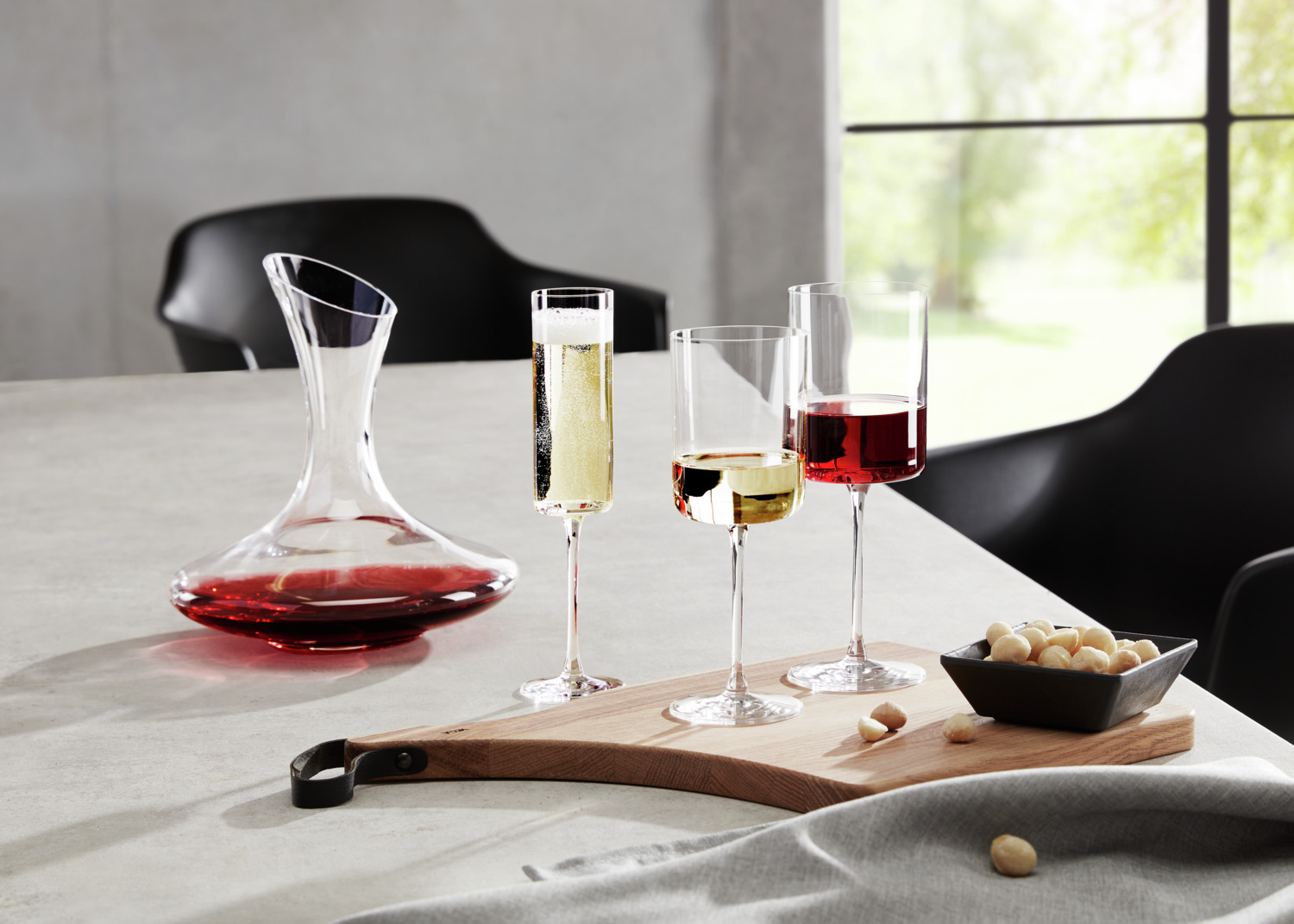 VEGA Lya Champagne Glass, Crystal Glass, Cylindrical Shape, 170 ml, 6 x 6 x 23 cm, Transparent, Dishwasher Safe