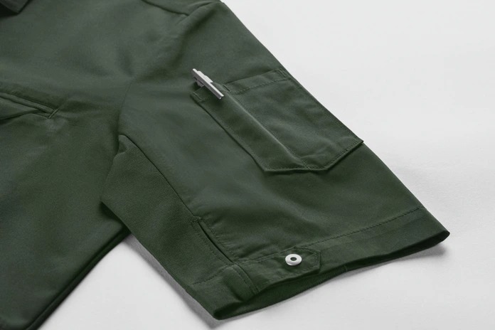 Jacket de Bucatar Jobeline Joel cu Maneca Scurta pentru Barbati, Amestec Poliester-Bumbac cu Spate din Pique Respirabil, Închidere cu Captatoare