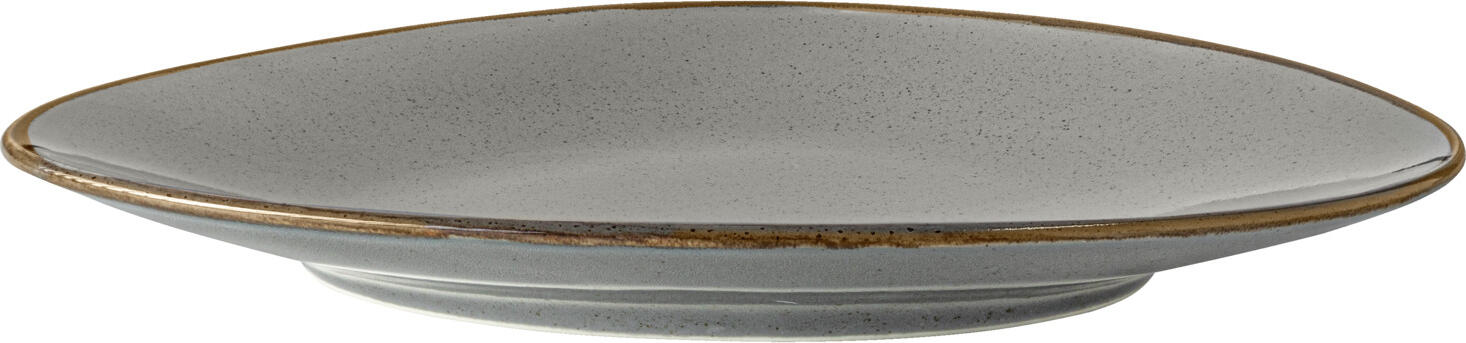 VEGA Sidina Organic Porcelain Plate, Irregular Artisan Shape, Grey, 27.5 x 21 cm, Dishwasher and Microwave Safe