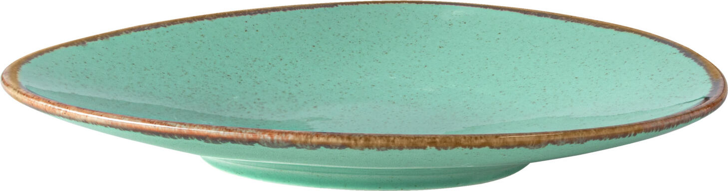 VEGA Sidina Organic Porcelain Plate, Turquoise, Irregular Shape, Artisan Glaze, 21 x 17.7 cm, Dishwasher and Microwave Safe, Catering Grade