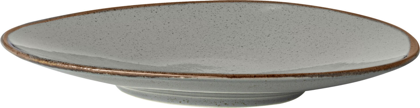 VEGA Sidina Organic Porcelain Flat Plate, Grey, 21 x 17.7 cm, Artisan Design, Dishwasher and Microwave Safe, Professional Catering