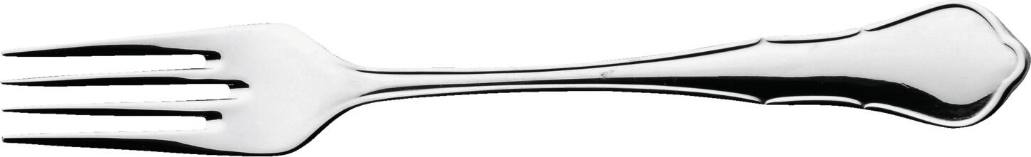 VEGA Chippendale Fish Fork, 18.5 cm, 18/10 Chrome-Nickel Stainless Steel, Mirror Polished, Dishwasher Safe, Designer LUSINI Germany